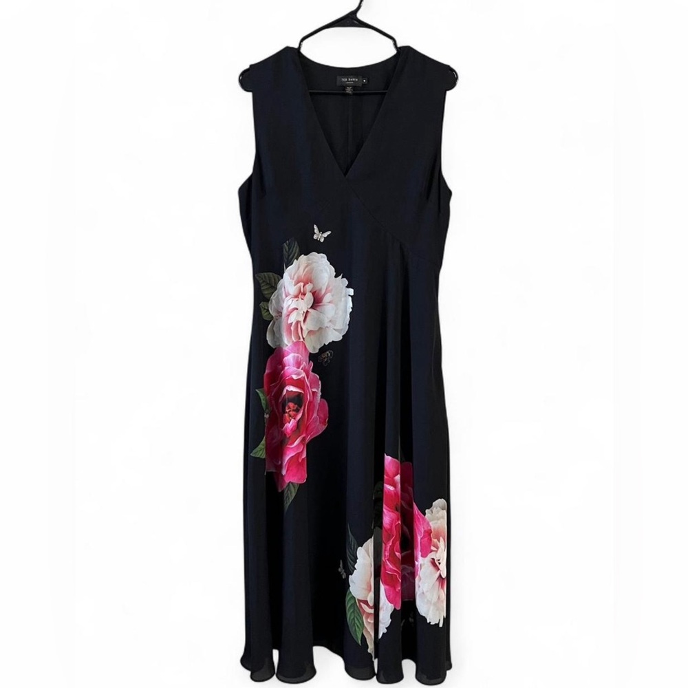 Ted Baker London Floral Fit & Flare Midi Dress (Size 4)